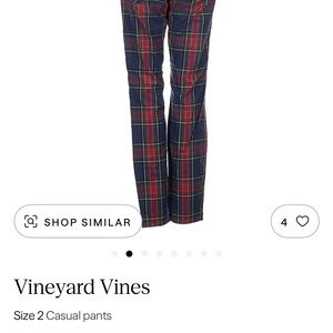 Vineyard Vines Women's Plaid Straight Leg Pants - Navy and Red